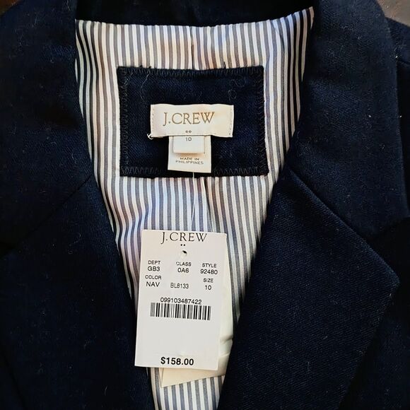 J.Crew Navy Wool Blazer Gold Buttons Lined Women’s - Size 10 - Picture 2 of 12